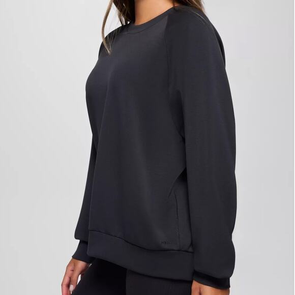 Prana Shea Crewneck Sweater Women's M Black Buttery Soft Relaxed Fit Pullover - Picture 3 of 9